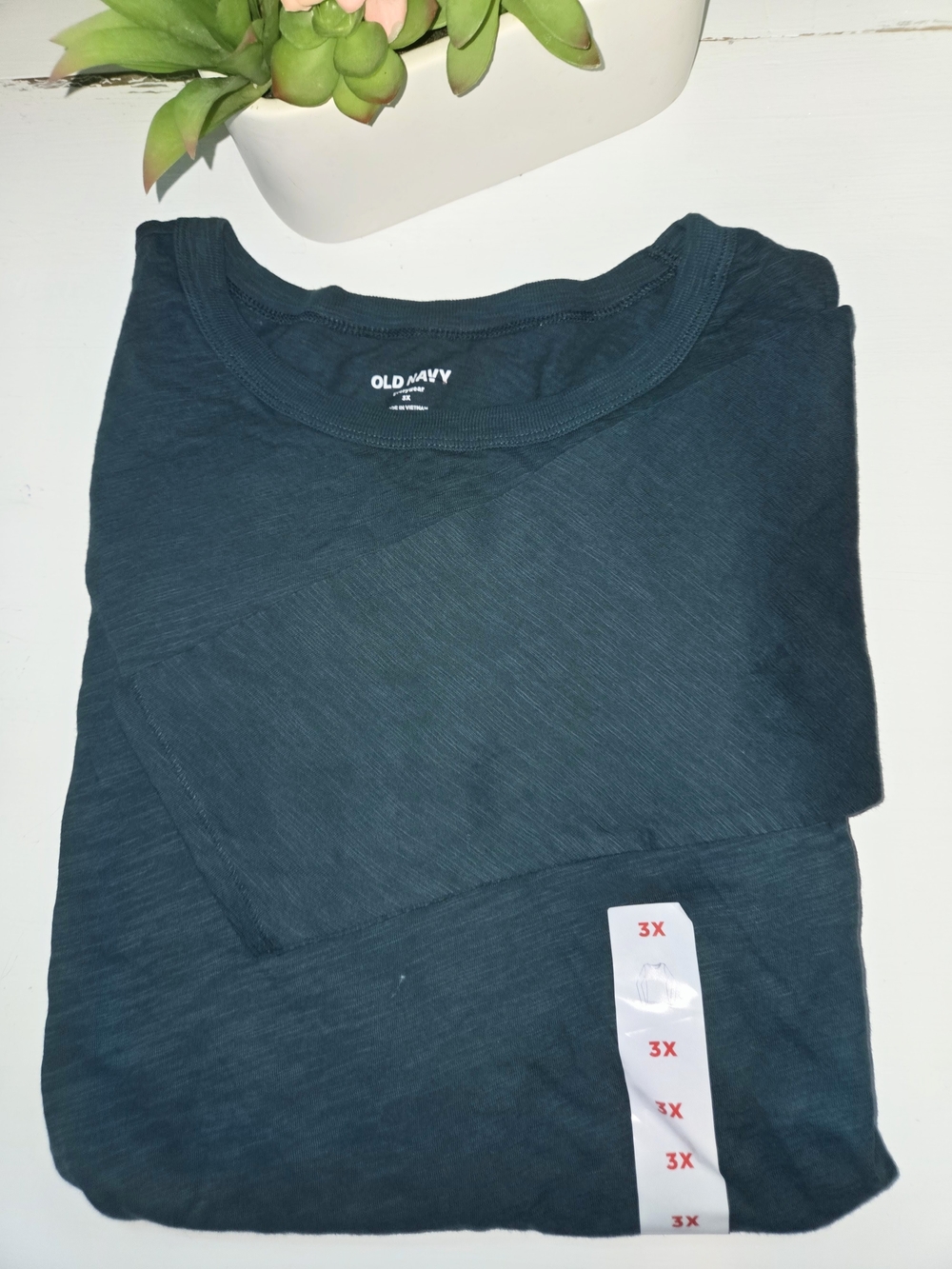 Old Navy 3X Woman’s Dark Green Long Sleeve Crew Everday Shirt NWT